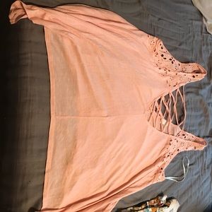 NWOT Forever 21 Peach Airy Strap front and back